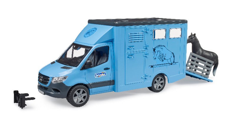 BRUDER Camion bétaillère Mercedes-Benz Sprinter avec un cheval