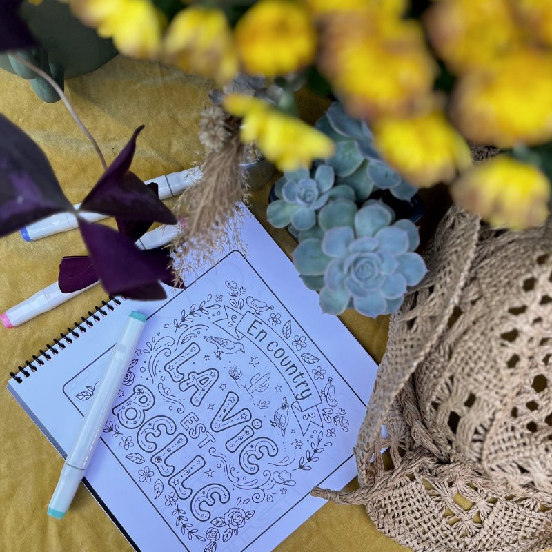 Livre à colorier Libre comme le vent - mise en scène