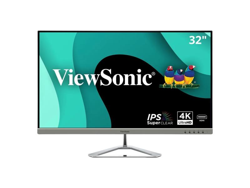 VIEWSONIC 32IN(31.5INVIEWABLE) 4K UHD MONITOR WITH A STYLISH ULTRA-SLIM FRAMELESS DESIGN,3840X2160 RESOLUTION.