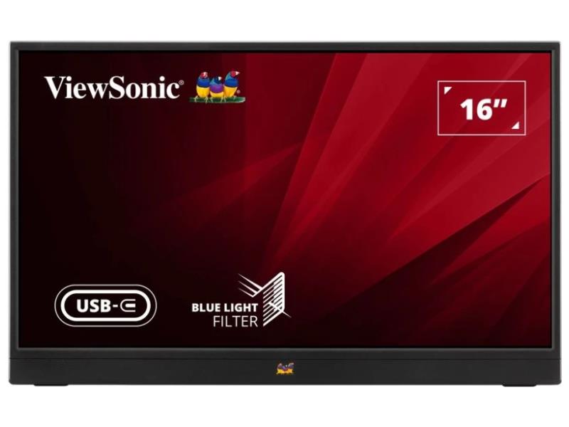 VIEWSONIC 15.6IN PORTABLE IPS MONITOR, 1920X1080 RESOLUTION, MOBILE ERGONOMICS, USB-C, HDMI.