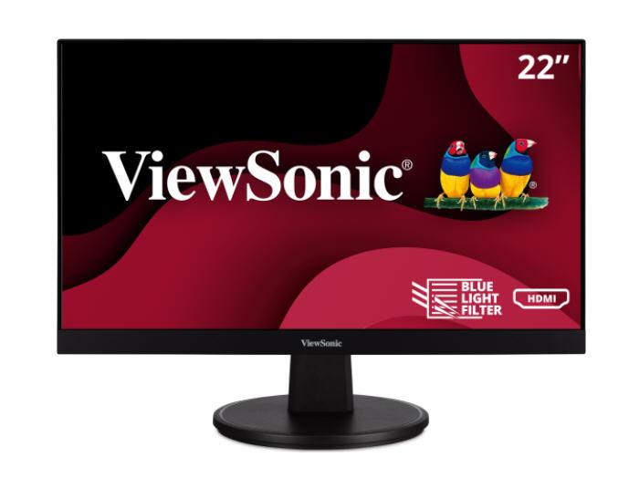 VIEWSONIC 22IN MVA LCD MONITOR, HDMI, VGA, FRAMELESS, 1920X1080 RESOLUTION.