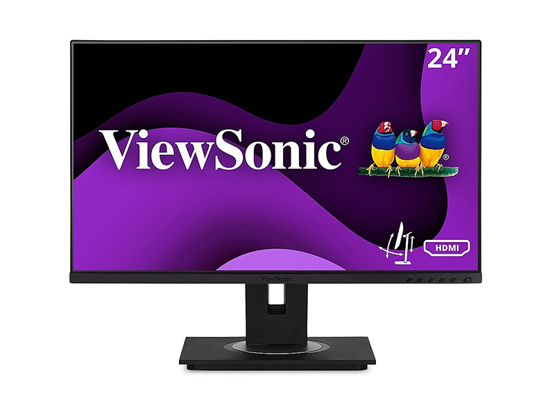 VIEWSONIC 24IN ERGONOMIC 40-DEGREE TILT 1080P IPS MONITOR W/ HDMI, DP, VGA.