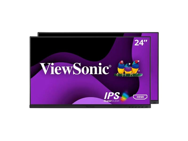 VIEWSONIC 24IN DUAL PACK HEAD-ONLY 1080P IPS MONITORS WITH HDMI, DP, AND VGA.