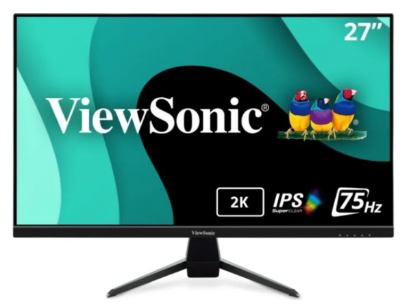 VIEWSONIC 27IN 2K QHD THIN-BEZEL IPS MONITOR WITH USB-C, HDMI, AND DISPLAYPORT.