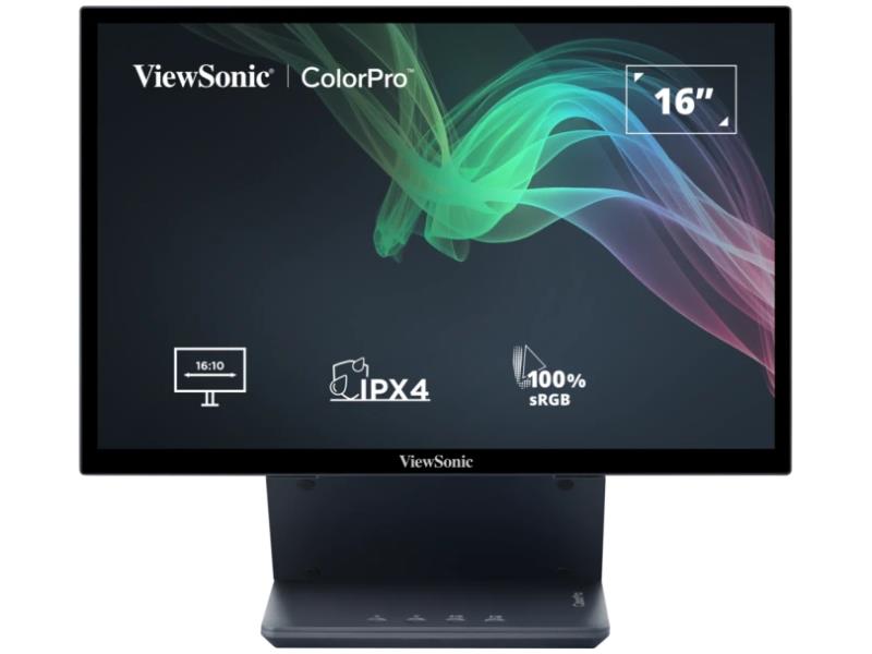 VIEWSONIC 16IN PORTABLE MONITOR WITH 40W USB C, ERGONOMIC STAND AND CARRYING CASE, 1920 X 1200 RESOLUTION.