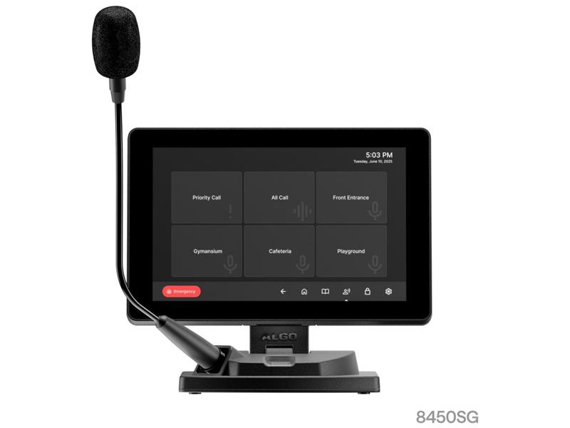 ALGO SIP IP DISPLAY CONSOLE, INTUITIVE TOUCHSCREEN CONTROL FOR PAGING AND BROADCASTING