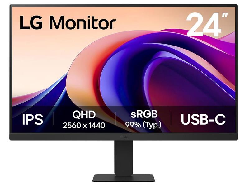 LG 24IN 24U631A-B QHD IPS MONITOR WITH USB TYPE C, BLACK