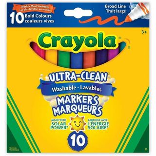 Marqueurs lavables Ultra-Clean - pointe large couleurs vives - Boîte de 10