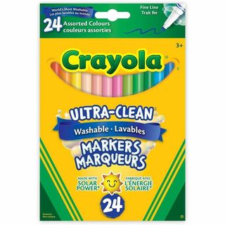 Marqueurs lavables Ultra-Clean - Pointe fine couleurs assorties - Boîte de 24