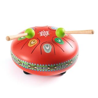Djeco - Animambo / Tambour à languettes rouge - 8 notes
